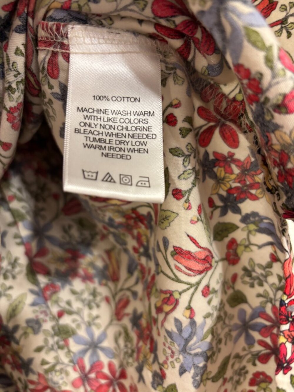 Foxcroft for Appleseeds Wrinkle Free Shaped Button Down Collar Shirt Floral 14 - Picture 4 of 5